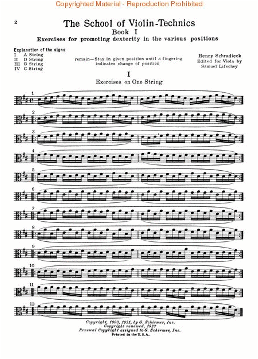 School of Violin Technics, Op. 1 – Book 1 Viola scores gallery preview page 2