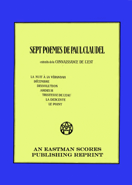 Sept poemes de Paul Claudel : extraits de la Connaissance de l'est