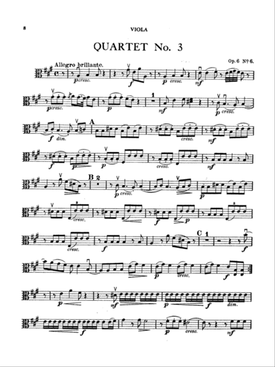 Boccherini: Nine Selected String Quartets String Quartet scores gallery preview page 1