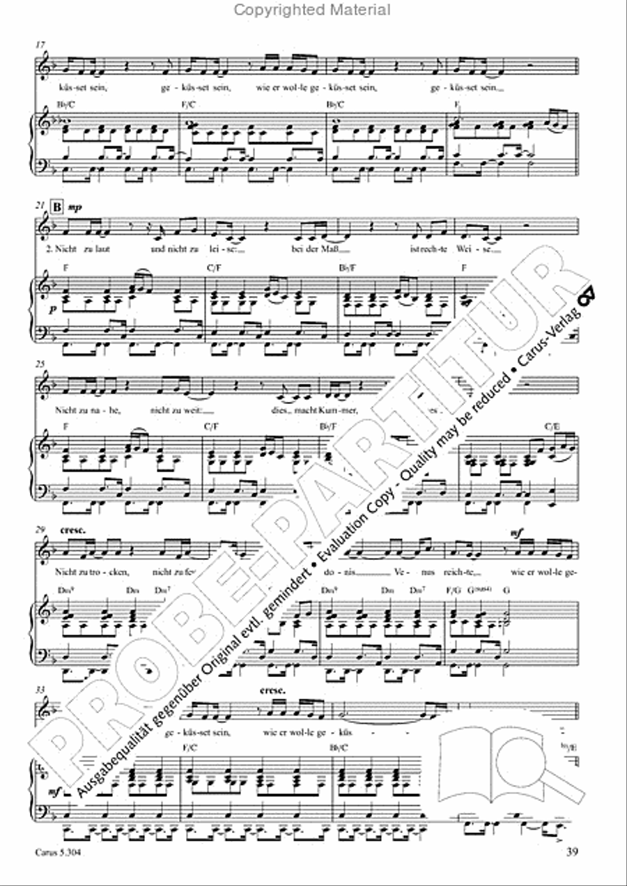 Schindler: Rosenzeit. Ein Liederzyklus uber die Liebe. Chansons fur Singstimme und Klavier Piano scores gallery preview page 40