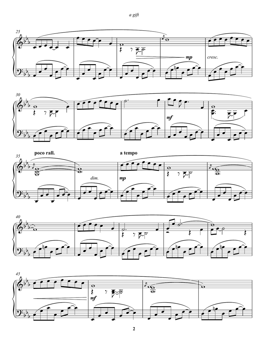 a gift a gift Piano Solo scores gallery preview page 2