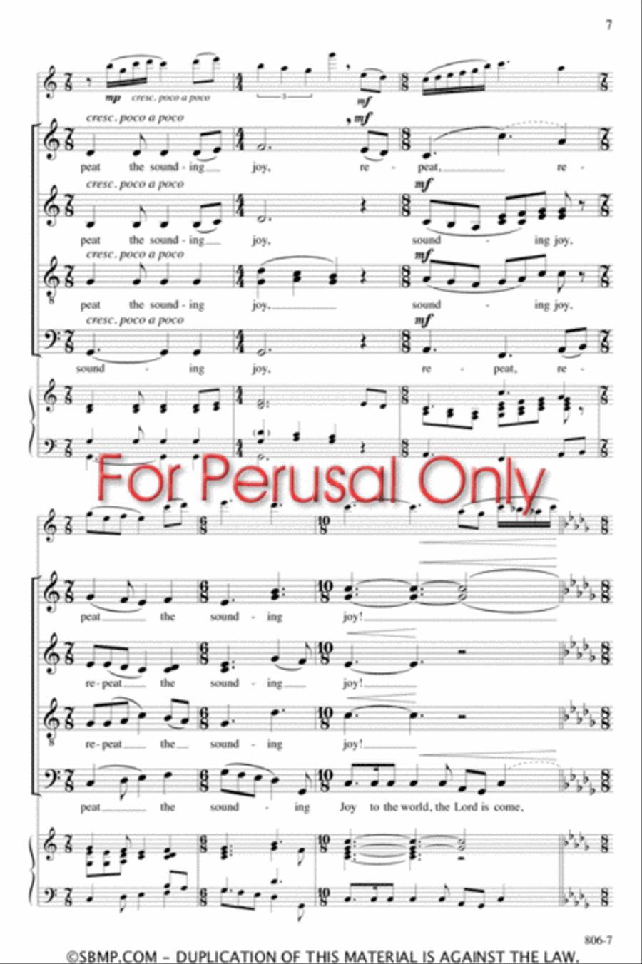 Joy to the World - SATB divisi Octavo Divisi scores gallery preview page 7