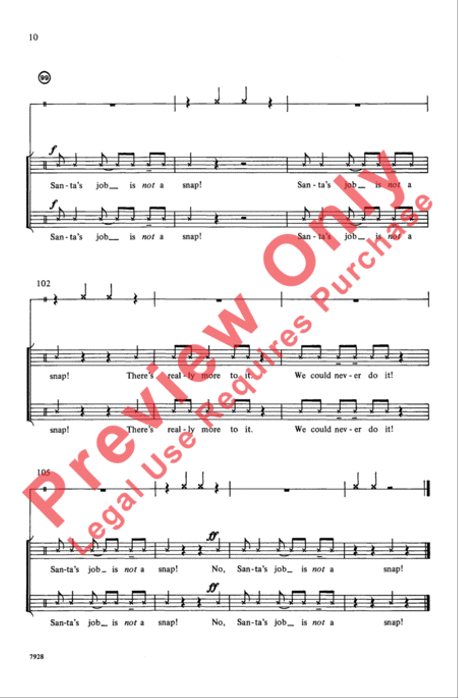 Santa's Job Is a Snap! (The Elves' Rap) 2-Part scores gallery preview page 10