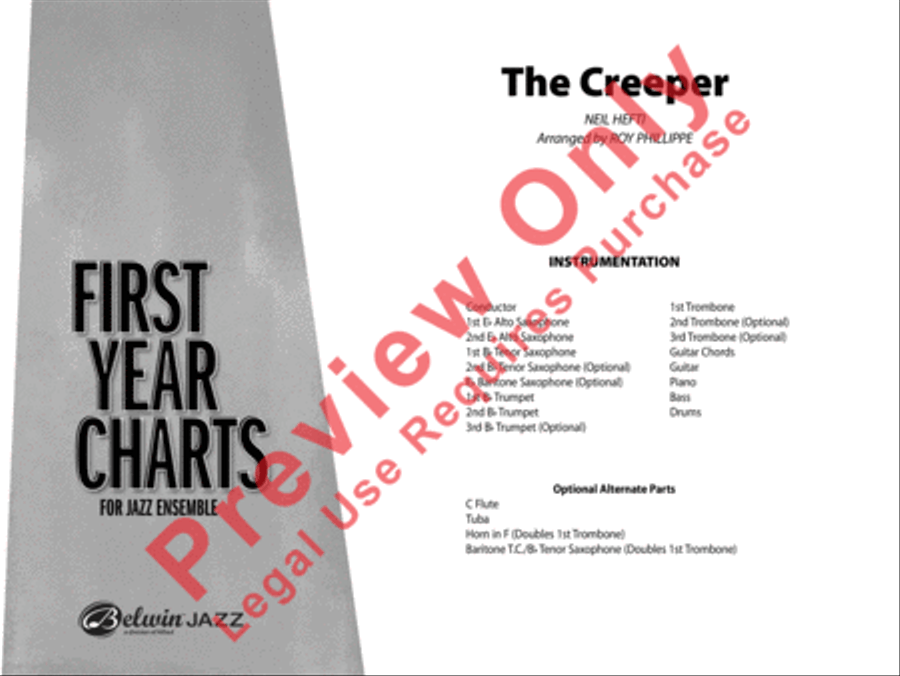 The Creeper (score only) Jazz Ensemble scores gallery preview page 2