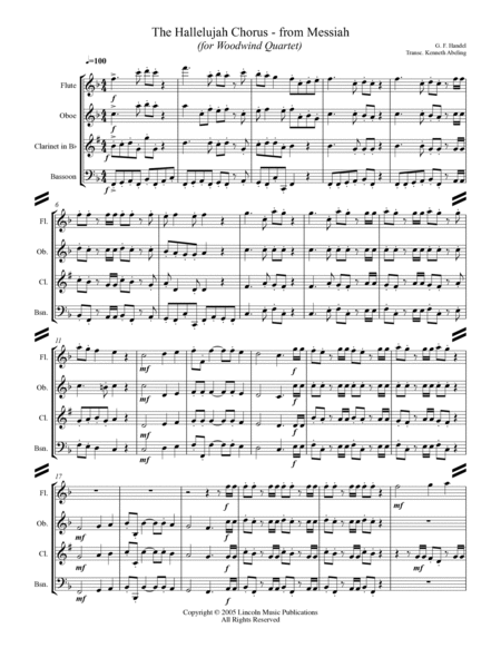 Handel - Hallelujah Chorus from Messiah (for Woodwind Quartet) image number null