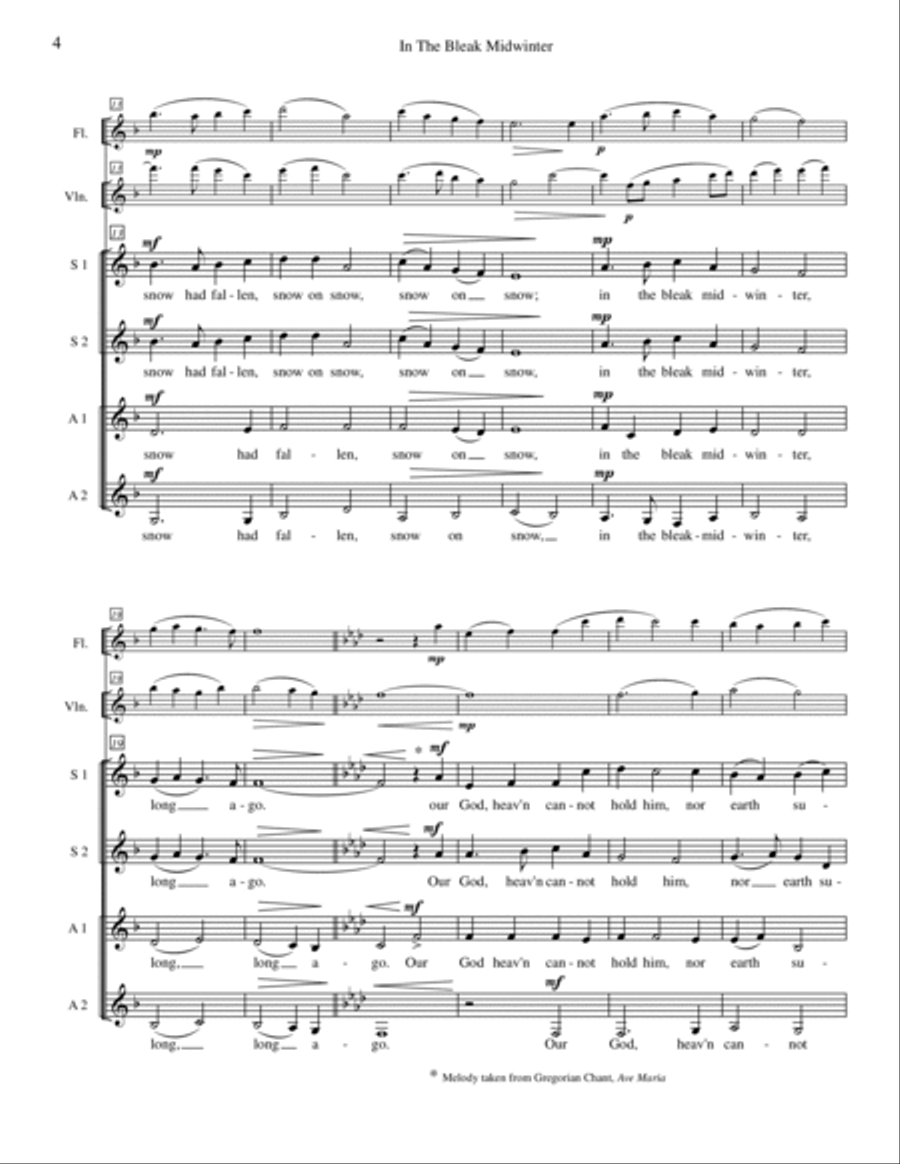 In The Bleak Midwinter SSAA scores gallery preview page 4