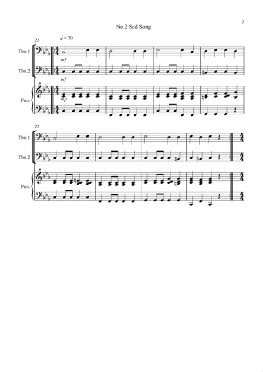 Fun for All! for Trombones and Piano Trombone Duet scores gallery preview page 3