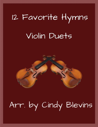 Book cover for 12 Favorite Hymns, Violin Duets