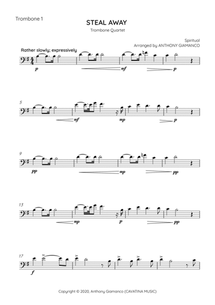 Steal Away - Trombone Quartet image number null