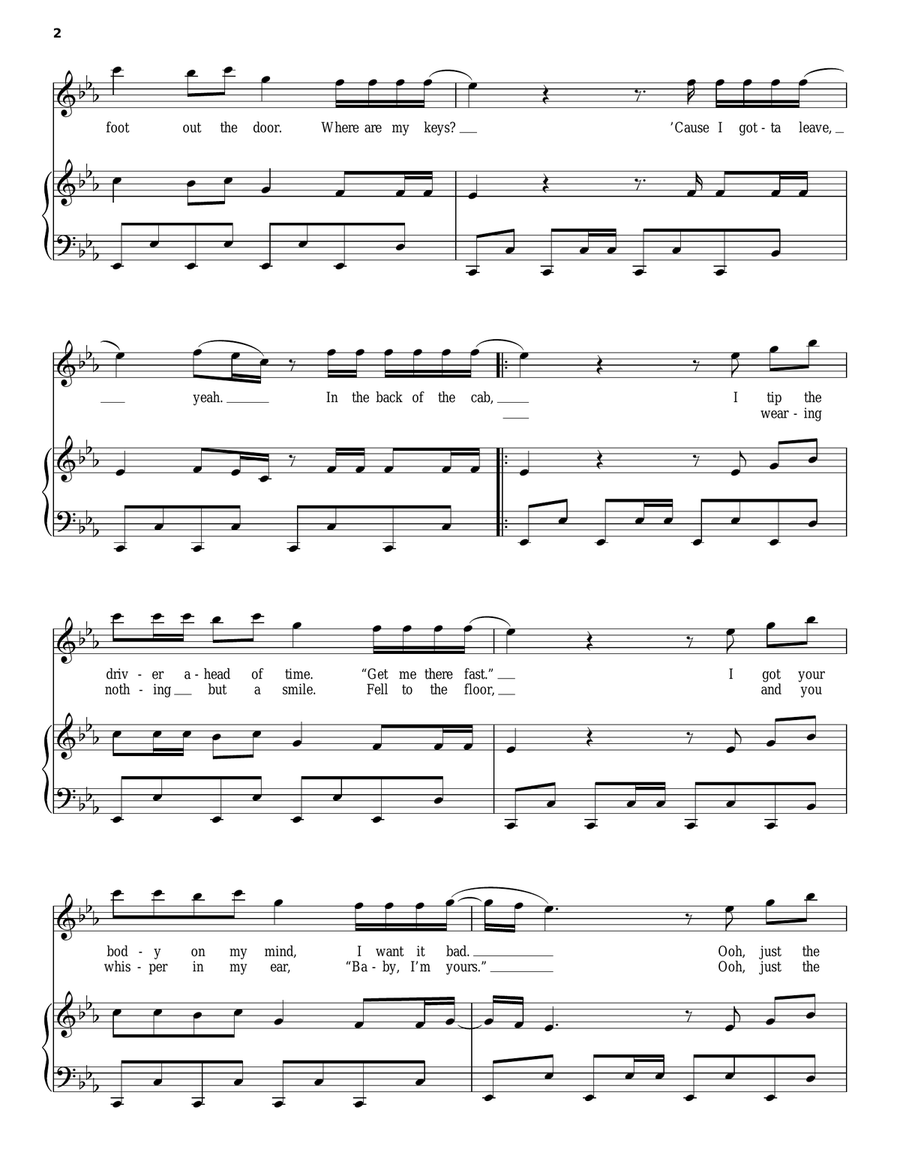 Want To Want Me Piano, Vocal, Guitar scores gallery preview page 2