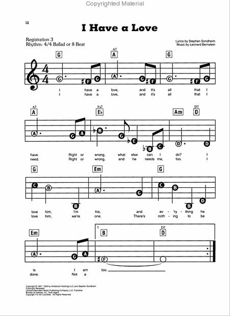 West Side Story West Side Story Electronic Keyboard scores gallery preview page 4
