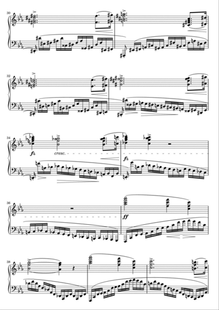 Chopin- Étude Op. 10, No. 12 in C minor 'Revolutionary' Piano Solo scores gallery preview page 4