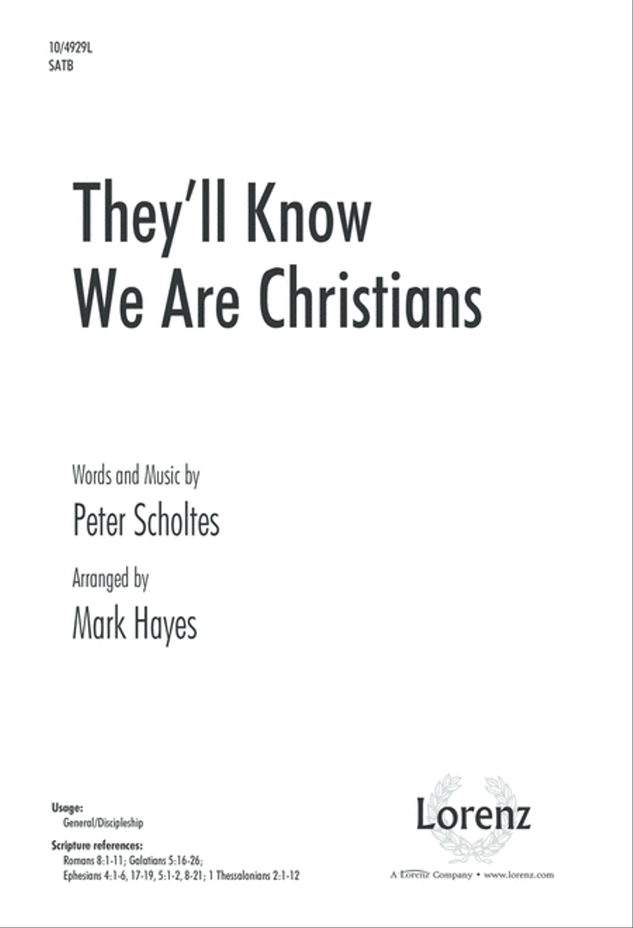 They'll Know We Are Christians 4-Part scores gallery preview page 1