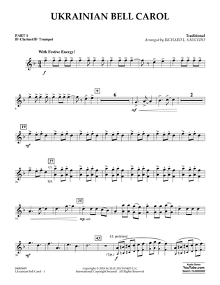 Ukrainian Bell Carol - Pt.1 - Bb Clarinet/Bb Trumpet