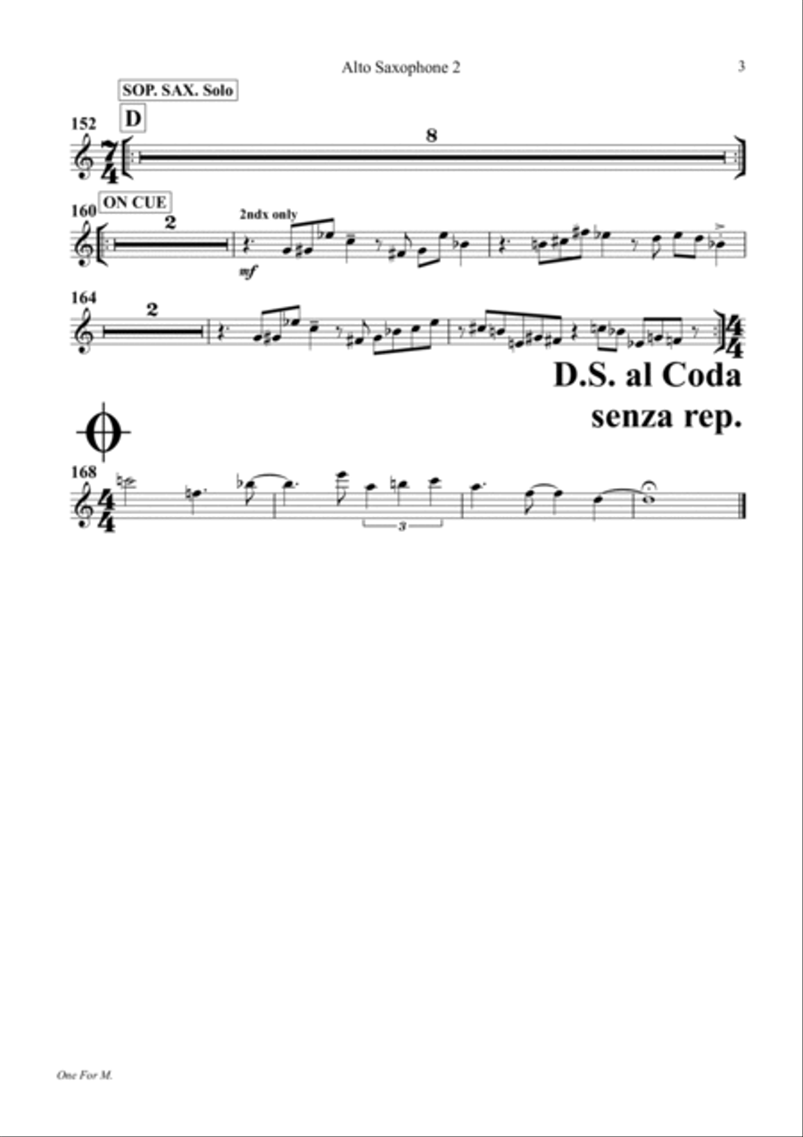 ONE FOR M Jazz Ensemble scores gallery preview page 6