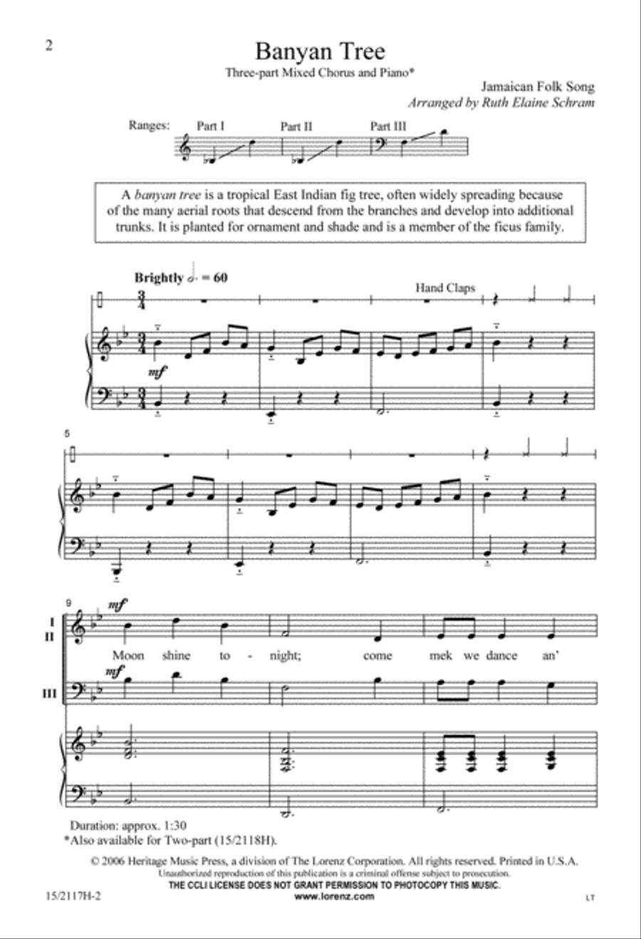 Banyan Tree Banyan Tree 3-Part scores gallery preview page 1