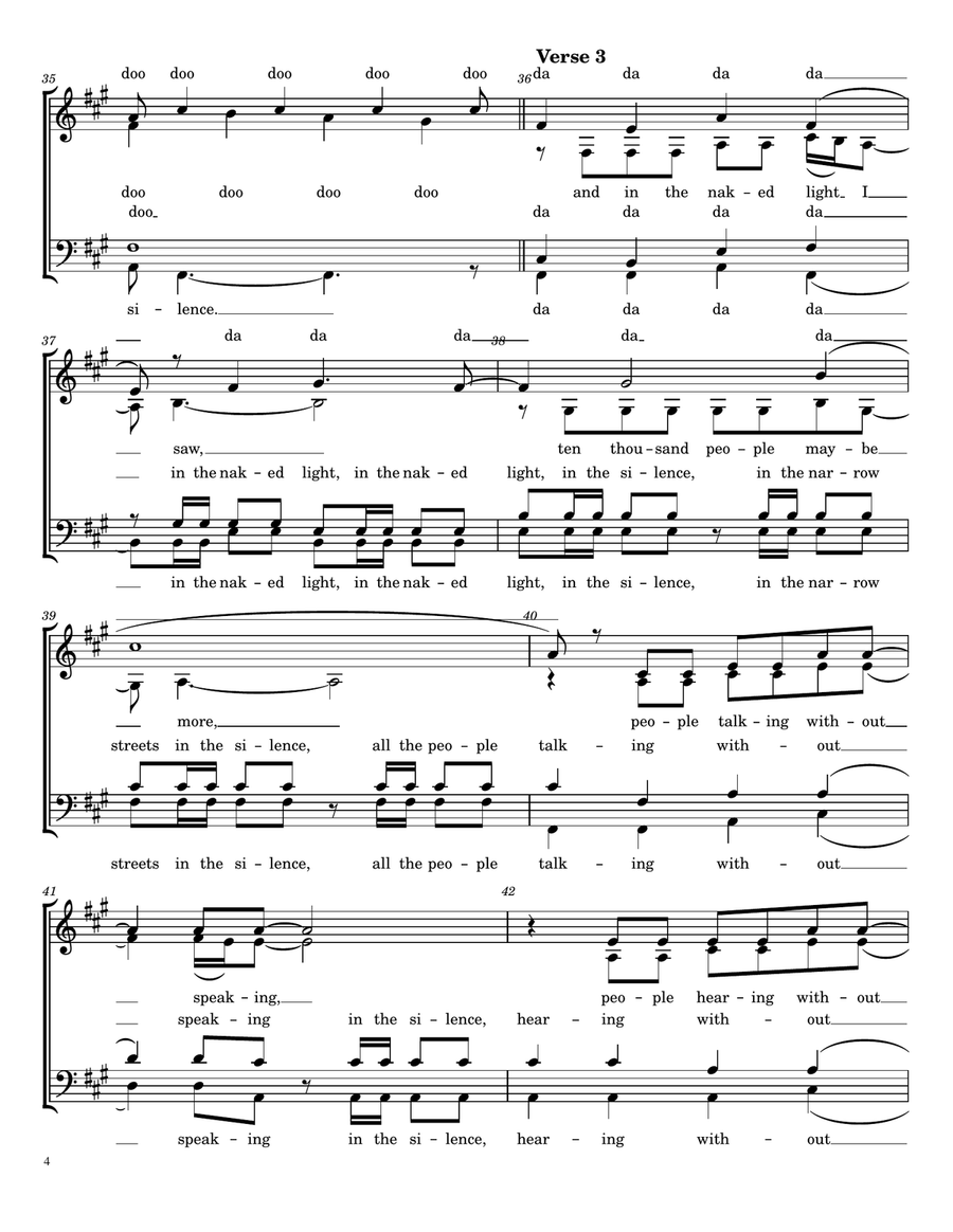 The Sound Of Silence 4-Part scores gallery preview page 4