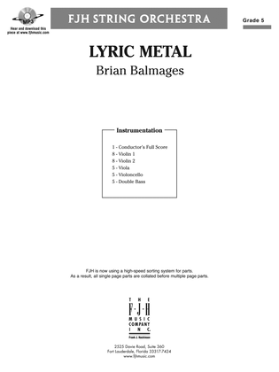 Book cover for Lyric Metal: Score