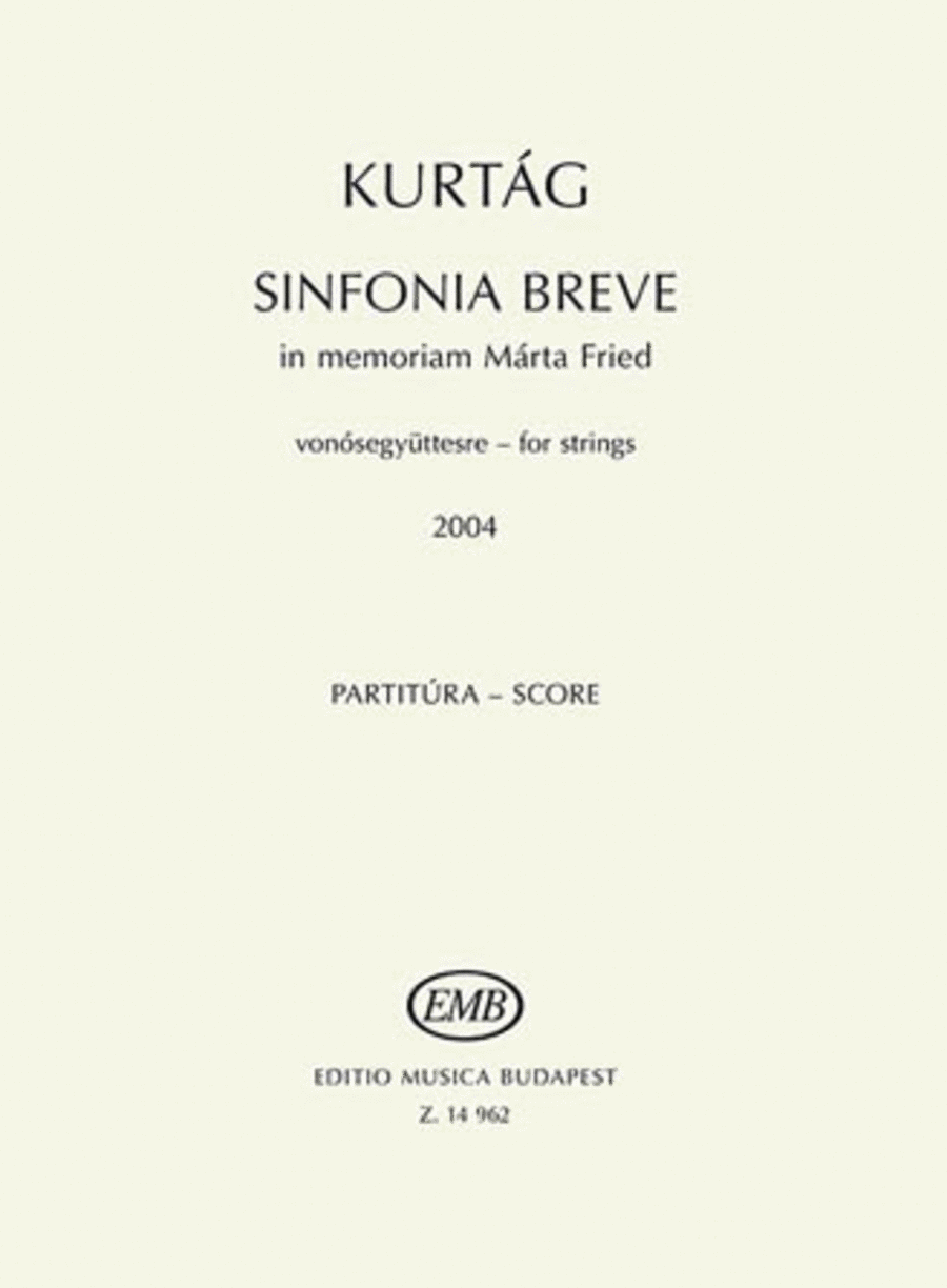 Sinfonia Breve: in Memoriam Márta Fried Score scores gallery preview page 1
