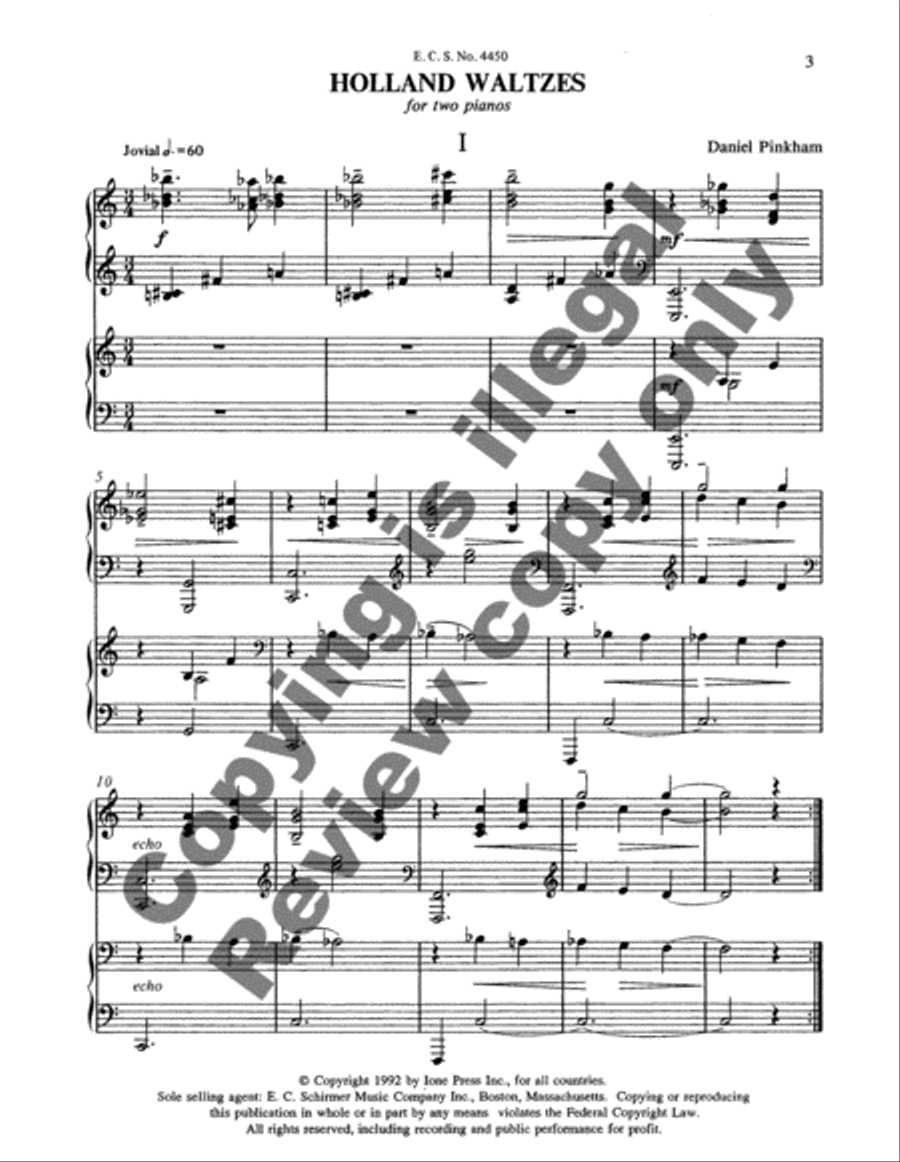 Holland Waltzes Piano Duet scores gallery preview page 8