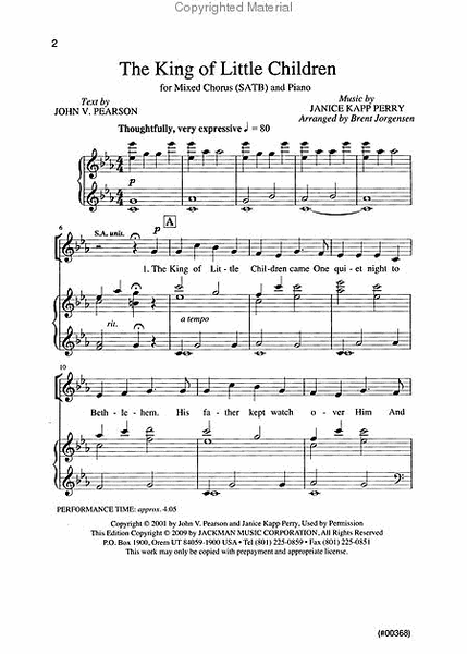 The King of Little Children - SATB image number null
