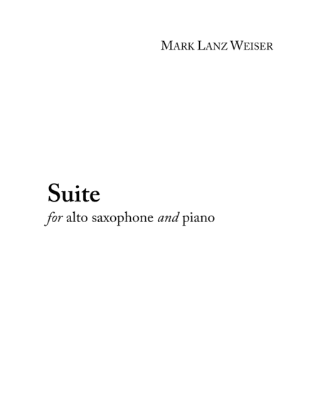 Suite (Alto Saxophone and Piano) image number null