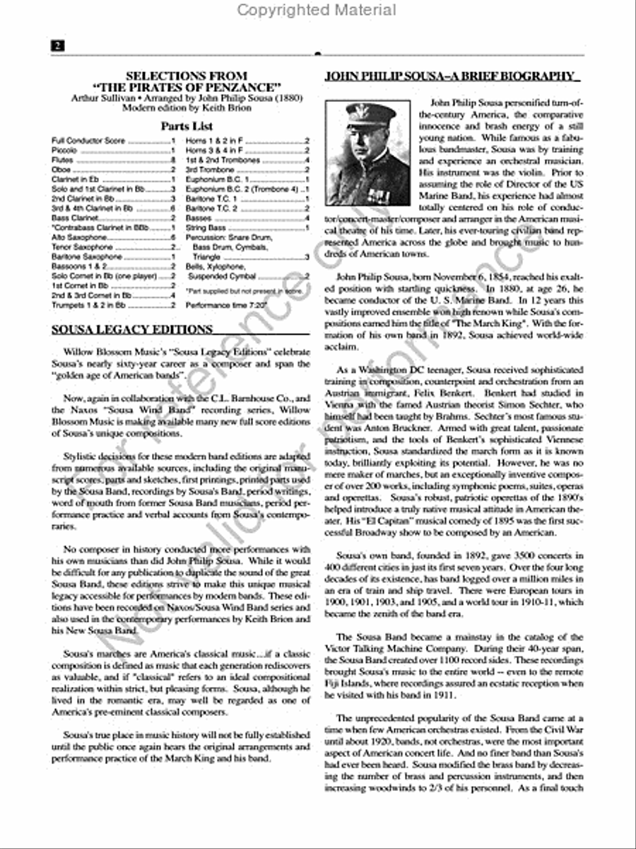 The Pirates of Penzance The Pirates of Penzance Concert Band scores gallery preview page 3
