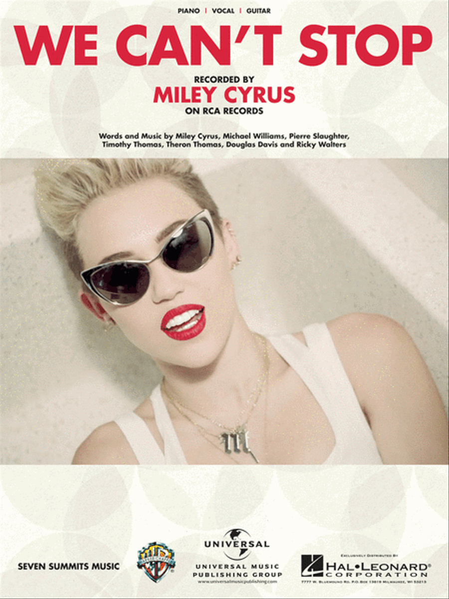We Can't Stop Piano, Vocal, Guitar scores gallery preview page 1