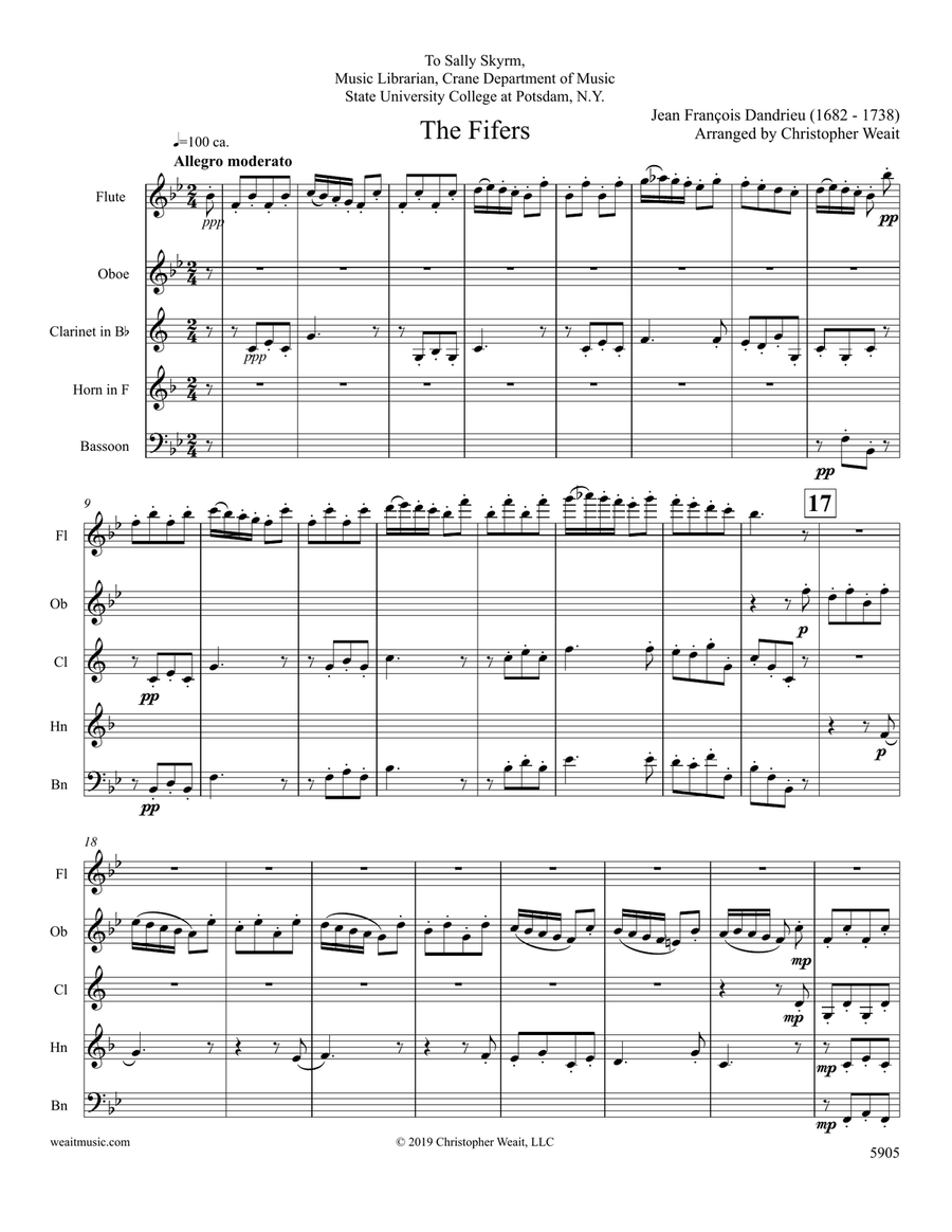 The Fifers for woodwind quintet (2’15) Woodwind Quintet scores gallery preview page 2