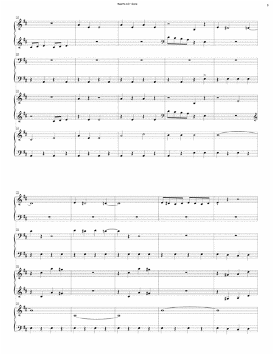 Musette in D (Quartet) Musette in D (Quartet) Piano Quartet scores gallery preview page 3