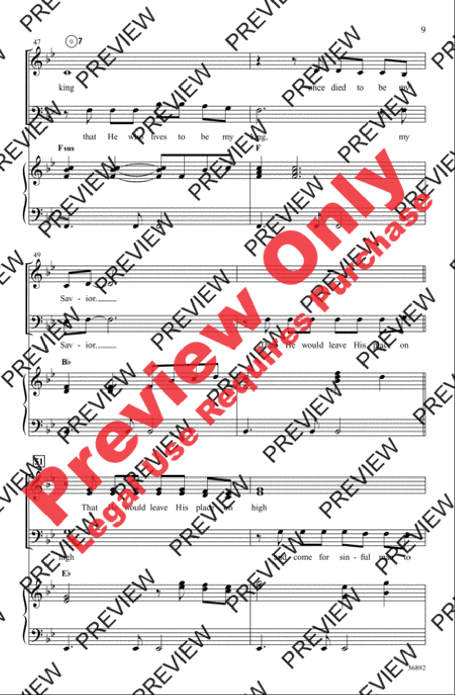 My Savior, My God 4-Part scores gallery preview page 9