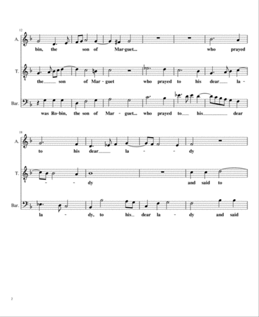Josquin des Prez - En l'ombre d'un buissonnet Choir scores gallery preview page 2