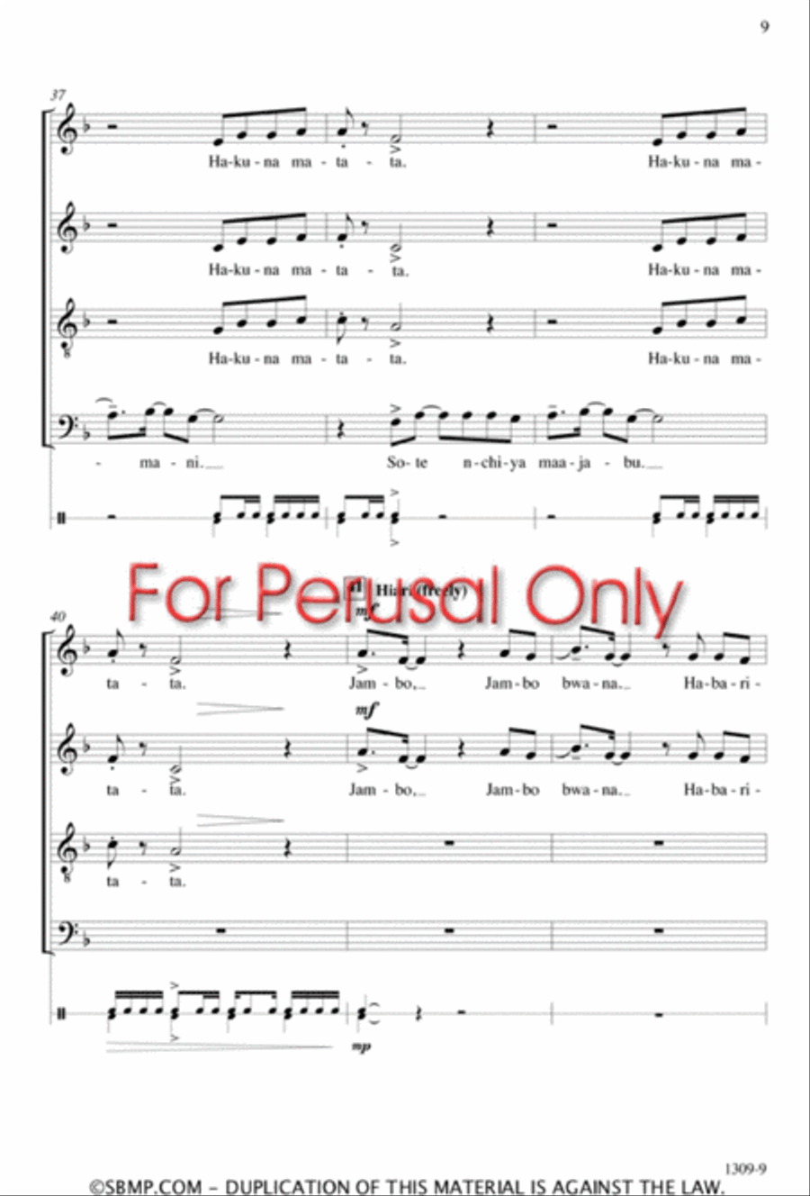 Jambo - SATB Octavo Jambo - SATB Octavo 4-Part scores gallery preview page 8