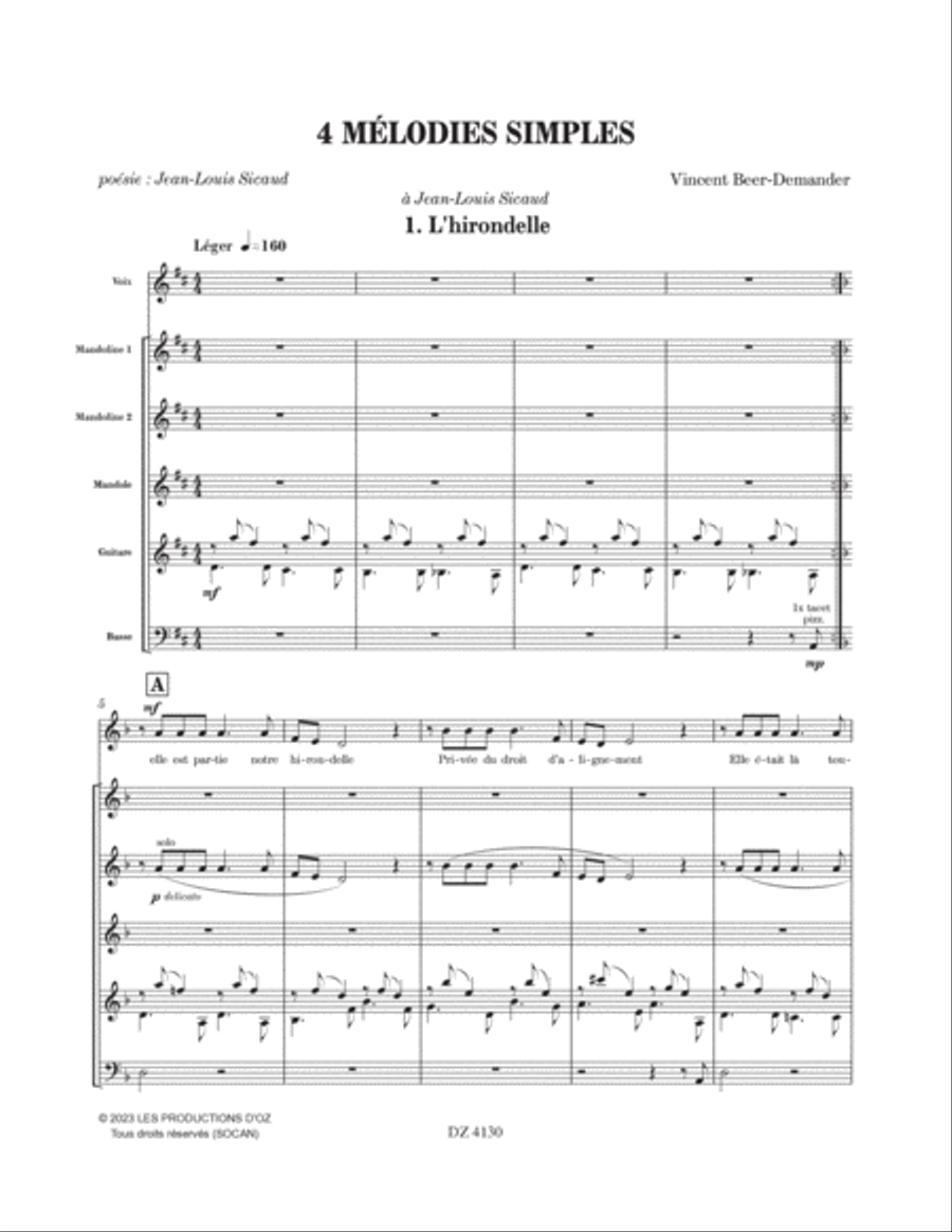4 Mélodies simples 4 Mélodies simples Orchestra scores gallery preview page 4