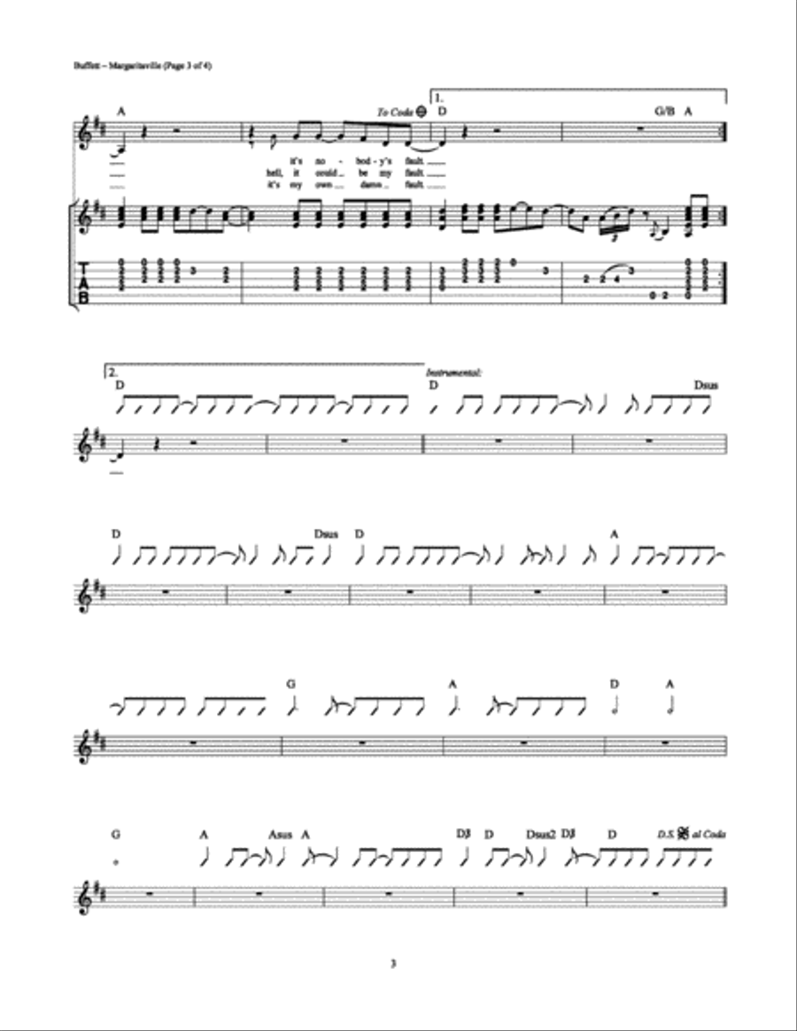 Margaritaville Electric Guitar scores gallery preview page 3