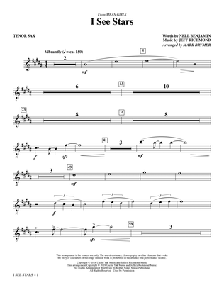Book cover for I See Stars (from Mean Girls: The Broadway Musical) (arr. Mark Brymer) - Tenor Sax