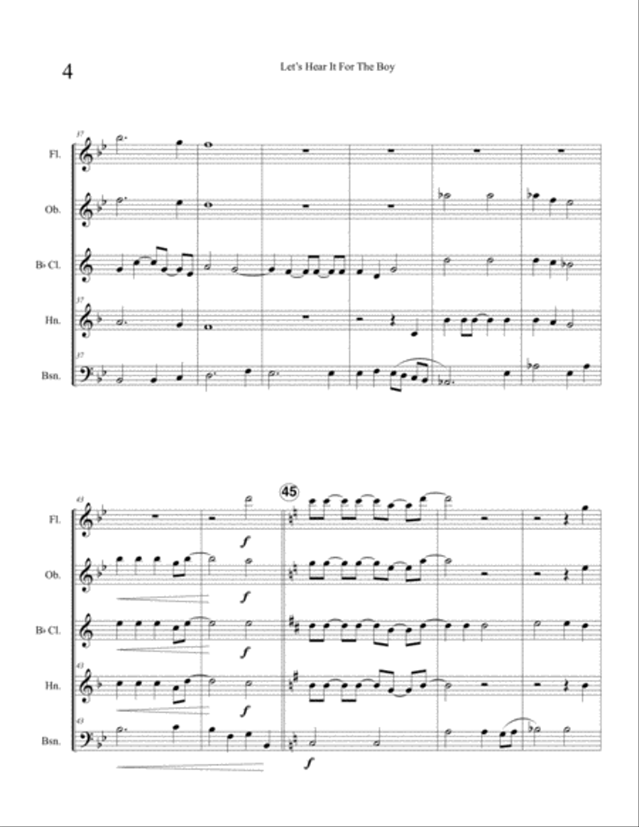 Let's Hear It For The Boy Woodwind Quintet scores gallery preview page 6