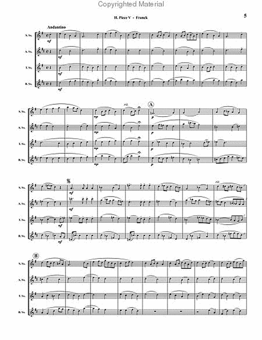 Music Selections ("Potpourri") Vivaldi, Franck, Hummel
