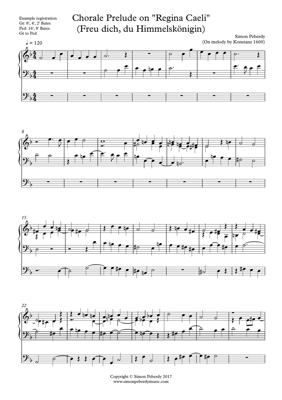Organ Chorale Prelude on Regina Caeli (Coeli) (Freu dich O Himmelsk