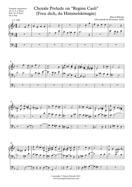Organ Chorale Prelude on Regina Caeli (Coeli) (Freu dich O Himmelsk image number null