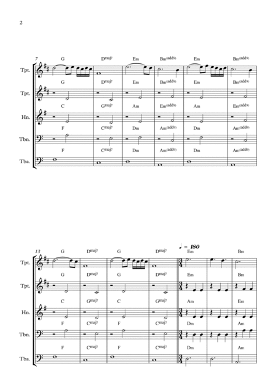 La Valse D'amelie Brass Ensemble scores gallery preview page 2