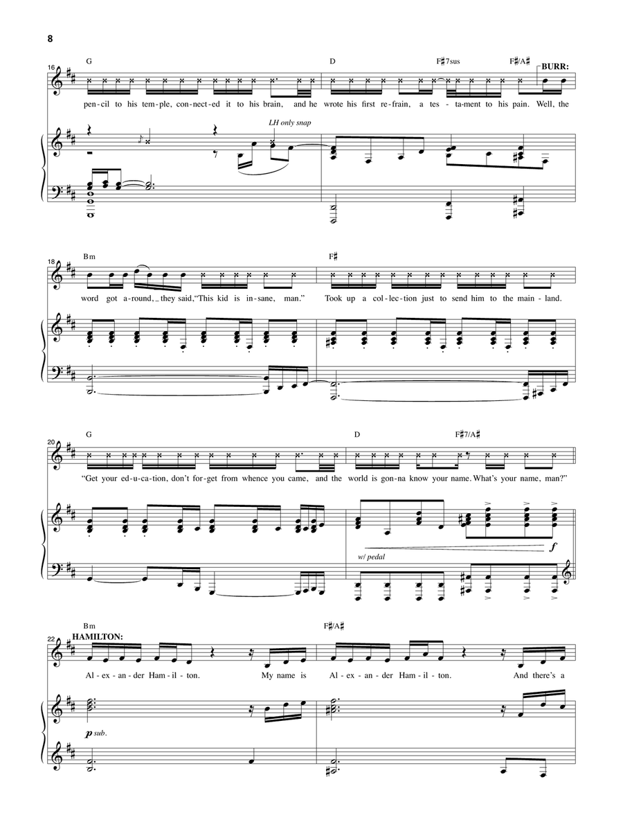 Alexander Hamilton (from Hamilton) Piano, Vocal scores gallery preview page 3