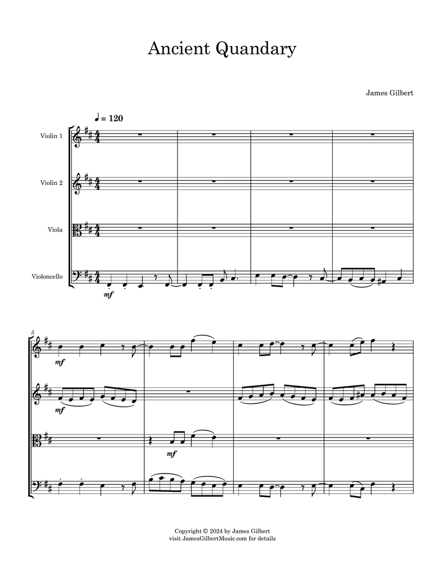 Ancient Quandary String Quartet scores gallery preview page 3