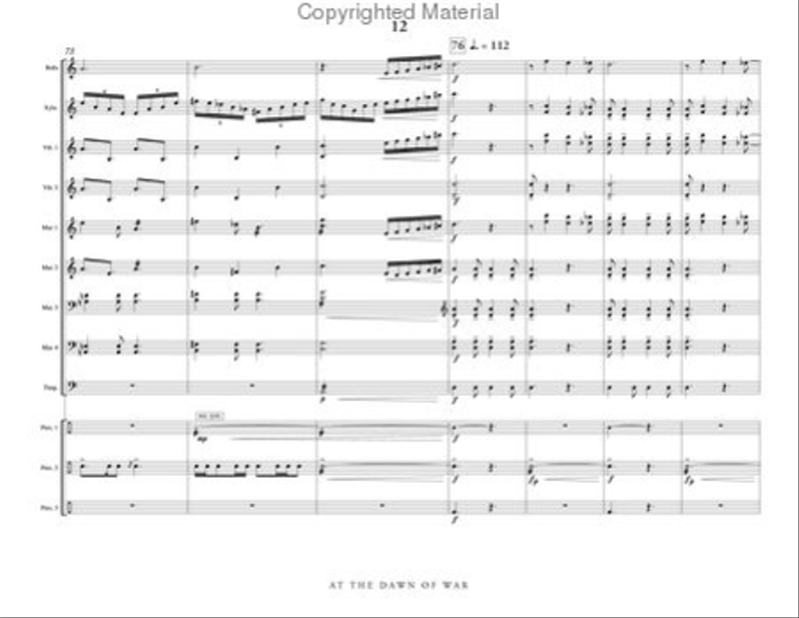 At the Dawn of War Percussion Ensemble scores gallery preview page 13