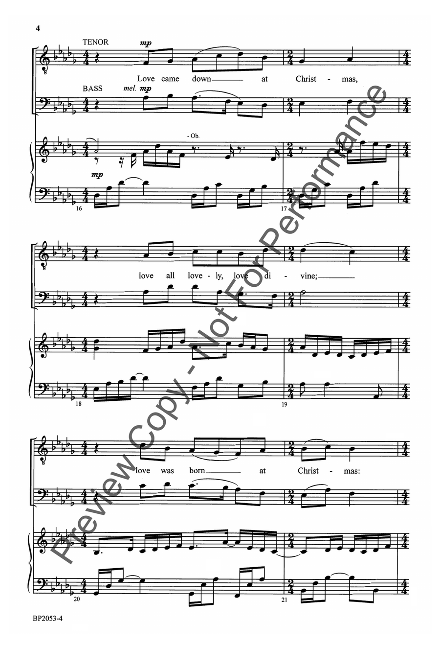 Love Came Down at Christmas - TTBB TTBB scores gallery preview page 4