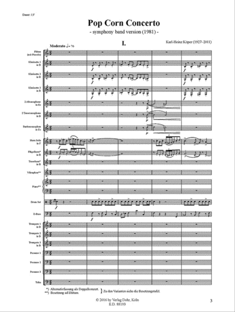 Pop Corn Concerto für Horn und Symphonisches Blasorchester (1981) Orchestra scores gallery preview page 2