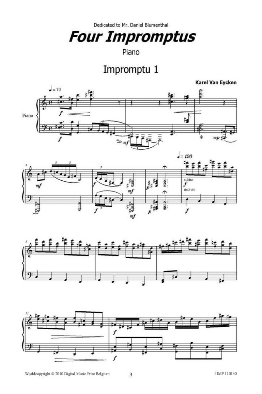 Four Impromptus Piano Solo scores gallery preview page 2