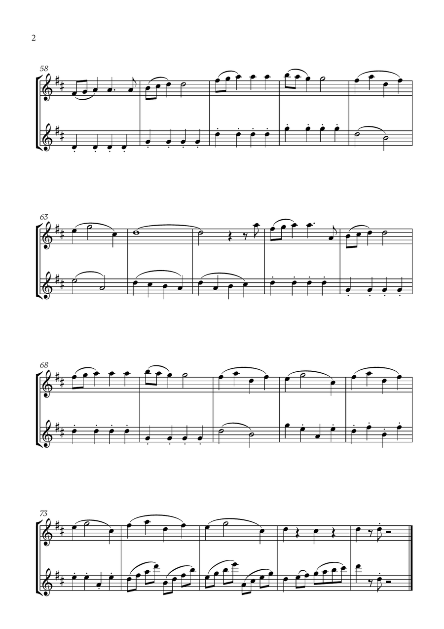 Santa Claus Is Coming To Town Clarinet Duet scores gallery preview page 2