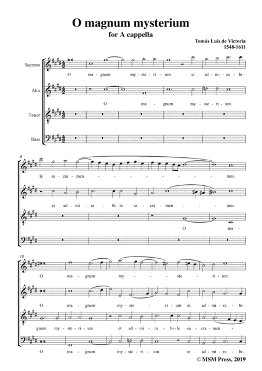 Victoria-O magnum mysterium,in c sharp minor,for A cappella Divisi scores gallery preview page 3