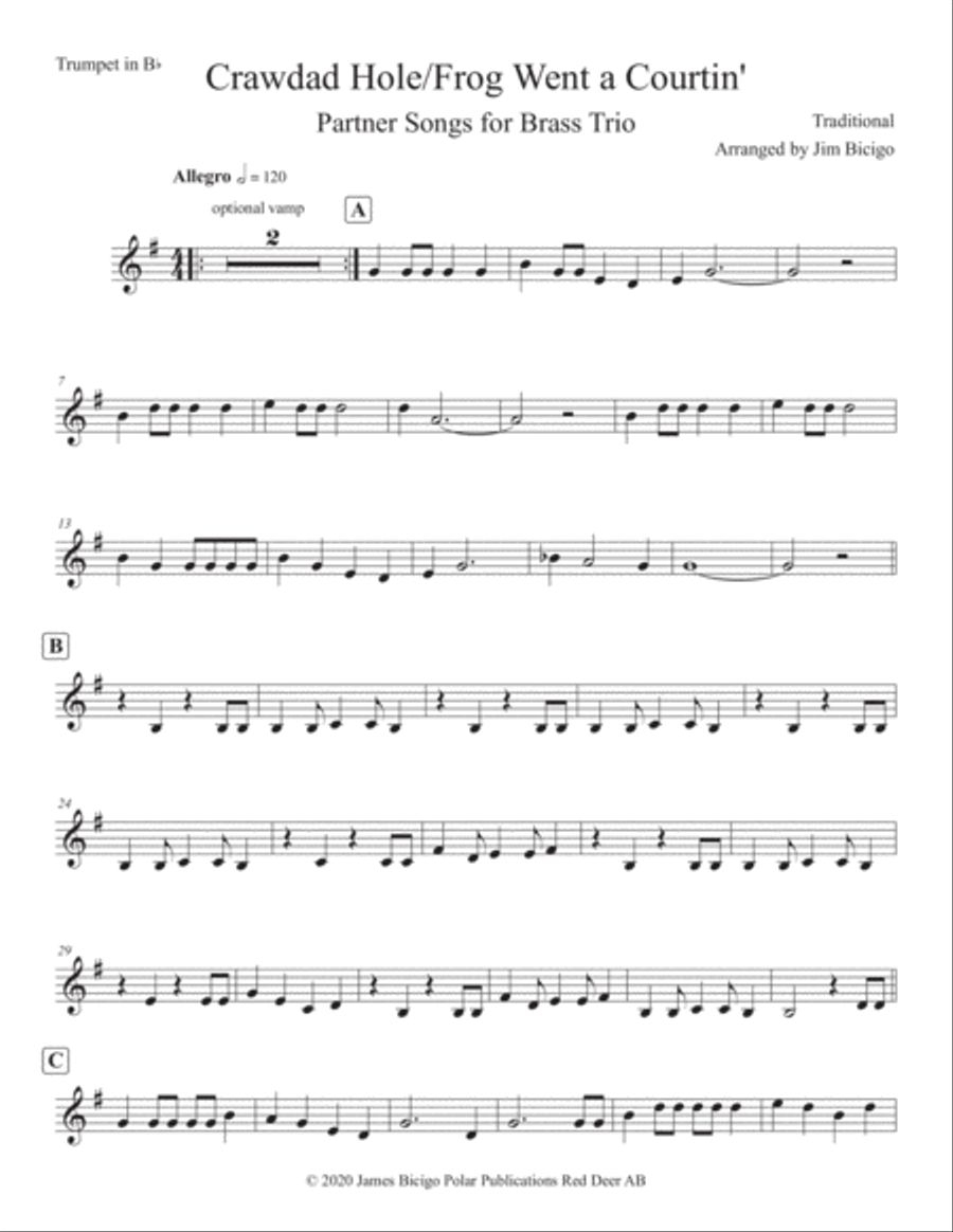 Crawdad Hole/Mr. Frog Went a Courtin' Horn scores gallery preview page 4